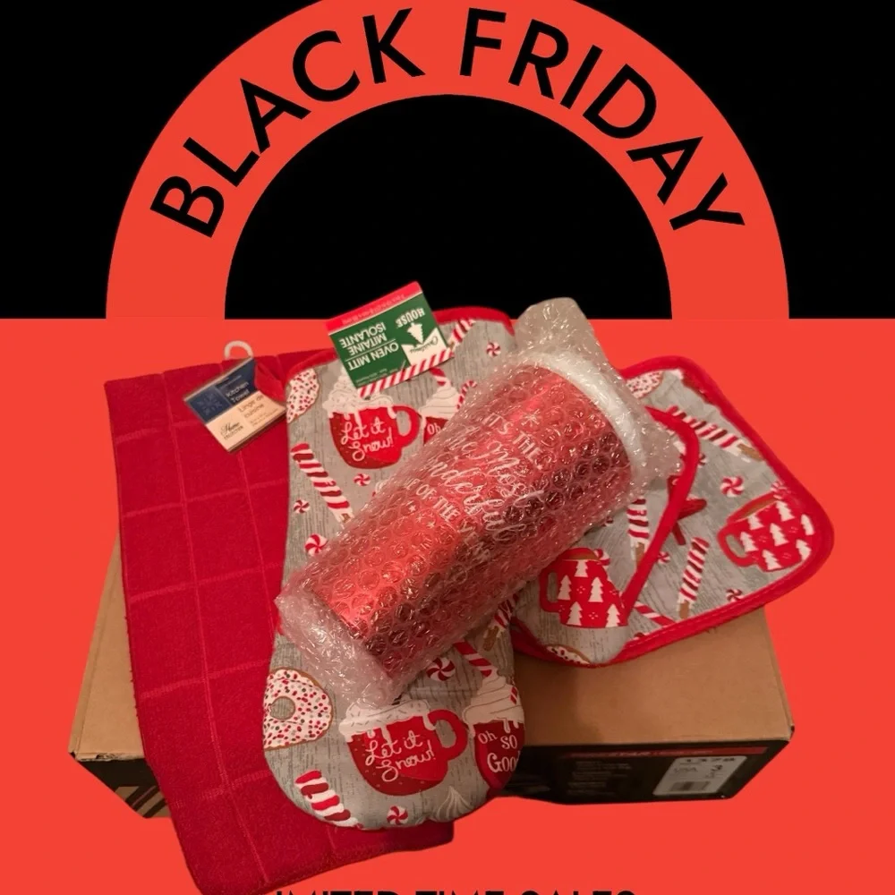 Holiday Red and Gray Party Tableware Set